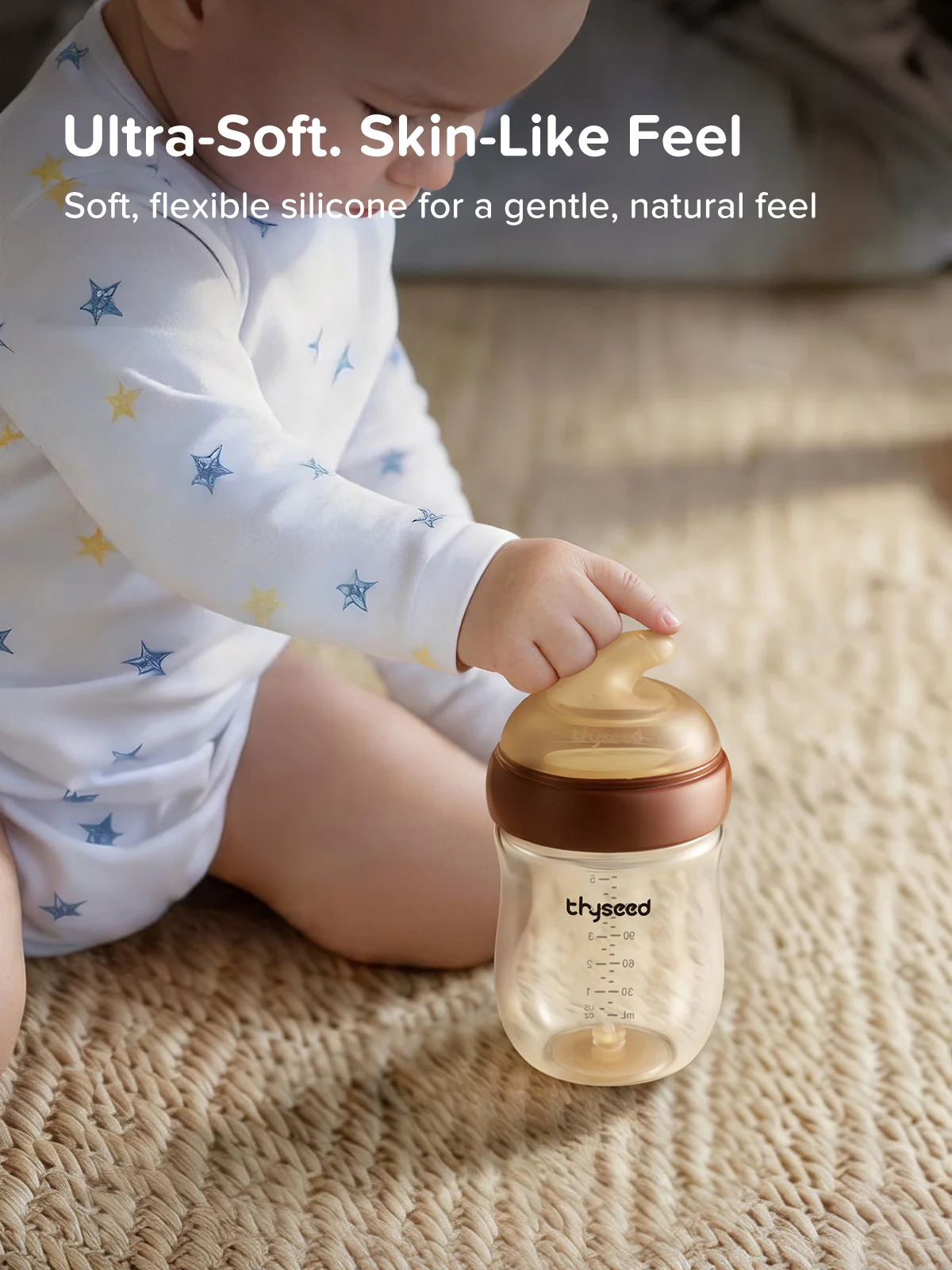 Thyseed Anti-Colic Glass Baby Bottle 0-6M Foundation Set